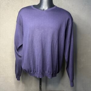 Brandini Purple Merino Wool Sweater XL Made in Italy Minimalist